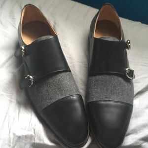 Taft Calder Double Monk Strap Grey and Black